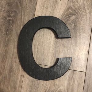 Wood Black Letter C Decoration